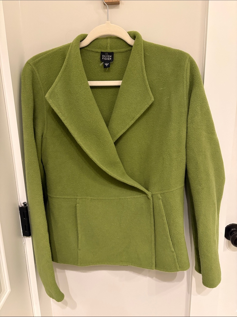 Eileen Fisher Green Shawl-Collar Jacket